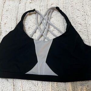 BuffBunny Black and White Crisscross Sports Bra